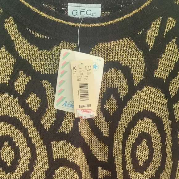 Vtg 80s GFC Black Gold Sweater NWT - Picture 12 of 12